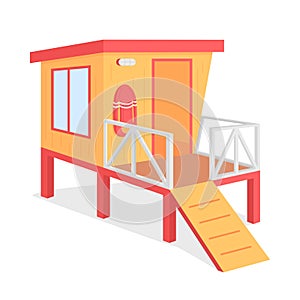 Lifeguard tower flat color vector object