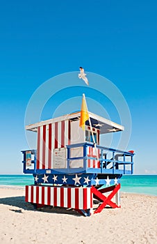 Lifeguard Tower in Miami Beach, USA