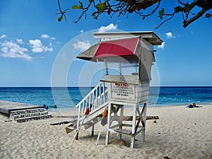 Lifeguard Tower at Montego Bay Beach in Jamaica photo