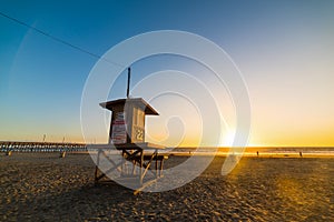 Lifeguard tower in Newport Beach