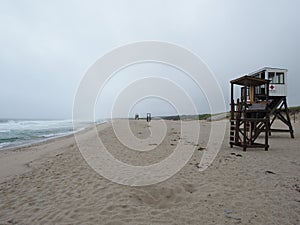 Lifeguard tower on Orleans beach in Cape Cod