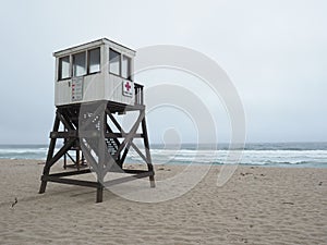 Lifeguard tower on Orleans beach in Cape Cod