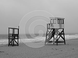 Lifeguard tower on Orleans beach in Cape Cod
