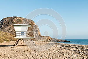 Lifeguard Tower at Point Mugu State Park in Malibu, California