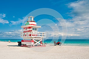 Lifeguard Tower in South Beach, Miami Beach, Florida