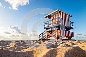 Lifeguard Tower in South Beach, Miami Beach, Florida