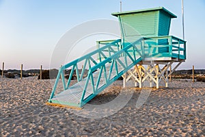 Lifeguard watch tower on a beach