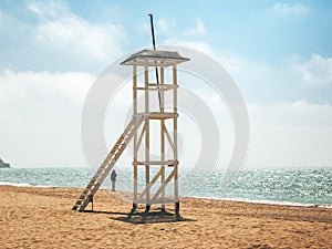 Lifeguard watchtower on the beach