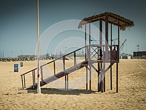 Lifeguard watchtower at Dubai beach, UAE