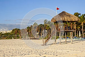 Lifeguard Watchtower, Playacar Beach, Quintana Roo, Sunrise, Mexico photo