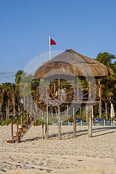 Lifeguard Watchtower, Playacar Beach, Quintana Roo, Sunrise, Mexico photo