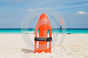 Lifeguards on the beach. Sea, Ocean