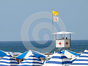 Lifeguards in tower