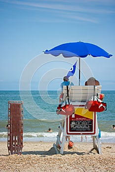 Lifeguards watching beach