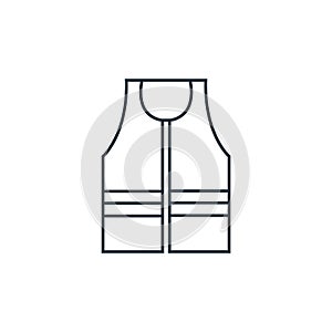 lifejacket icon vector from construction concept. Thin line illustration of lifejacket editable stroke. lifejacket linear sign for