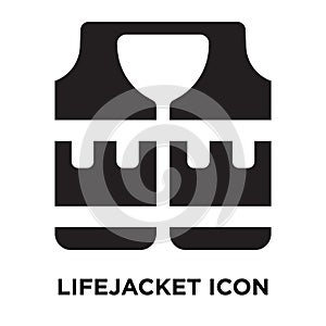 Lifejacket icon vector isolated on white background, logo concept of Lifejacket sign on transparent background, black filled