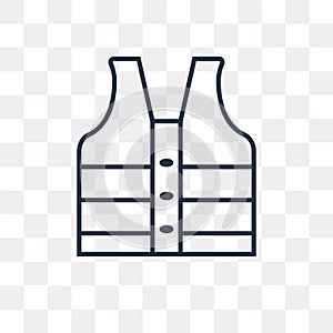 Lifejacket vector icon isolated on transparent background, linear Lifejacket transparency concept can be used web and mobile