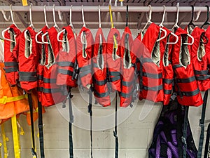 Lifejackets for Kids Hanging Up photo