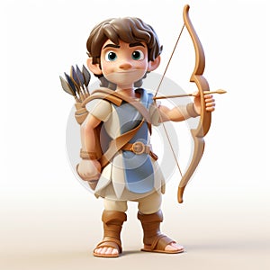 Lifelike 3d Render Of Noah, A Handsome Cartoon Archer