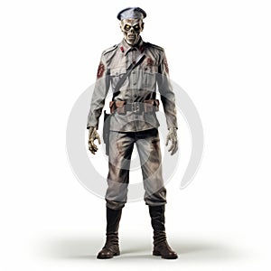 Lifelike 3d Zombie Action Figure In Military Uniform