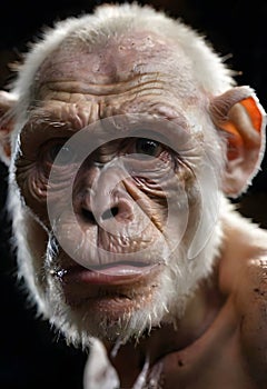 Lifelike Ape Sculpture Detail photo