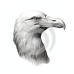 Lifelike Bald Eagle Head Sketch By Martyn: Realistic Art With Mythological Iconography photo