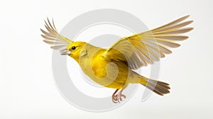 Lifelike Rendering Of A Bright Yellow Canary In Flight