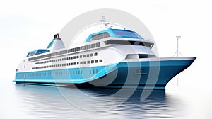 Lifelike Renderings Of Ferry Ship: Azure And Aquamarine Design