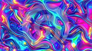 lifelike visuals portraying the mesmerizing allure of iridescent neon hallucinations in seamless patterns. SEAMLESS photo