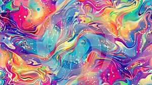 lifelike visuals portraying the mesmerizing allure of iridescent neon hallucinations in seamless patterns. SEAMLESS photo