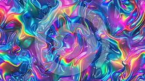 lifelike visuals portraying the mesmerizing allure of iridescent neon hallucinations in seamless patterns. SEAMLESS photo