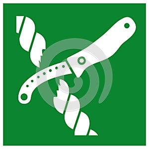 Liferaft knife Symbol Sign, Vector Illustration, Isolate On White Background Label .EPS10