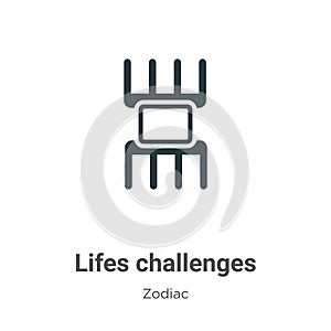 Lifes challenges vector icon on white background. Flat vector lifes challenges icon symbol sign from modern zodiac collection for
