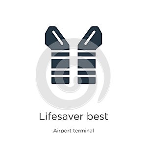 Lifesaver best icon vector. Trendy flat lifesaver best icon from airport terminal collection isolated on white background. Vector