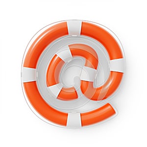 Lifesaver Buoy shaped as an Email At Sign
