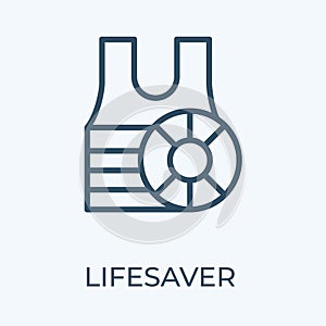 Lifesaver editable stroke thin vector line icon