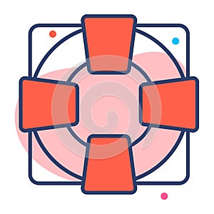 lifesaver flat line icon modern illustration