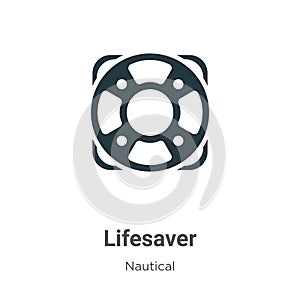 Lifesaver vector icon on white background. Flat vector lifesaver icon symbol sign from modern nautical collection for mobile