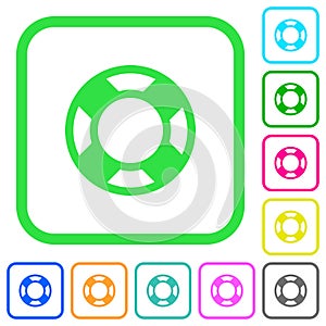 Lifesaver vivid colored flat icons icons