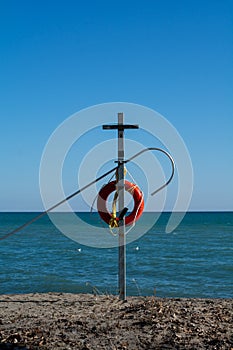 Lifesaving Equipment on a Beach on Lake Ontario