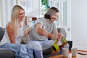 Lifestyle couple having coffee