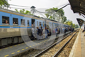 Lifestyle of diverse people travel with Rail transport