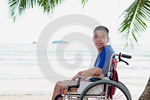 Lifestyle of happy disabled kid concept