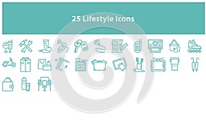 Torquoise Vector lifestyle icons set photo