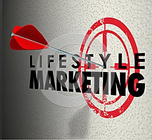 Lifestyle Marketing Words Arrow Hitting Target Personal Interest