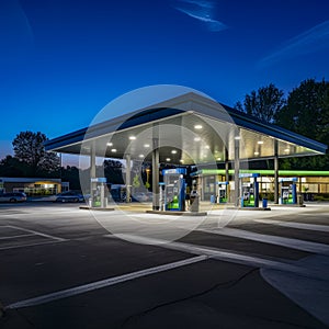 lifestyle photo establishing shot of gas stations