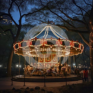 lifestyle photo new york central park merry go round