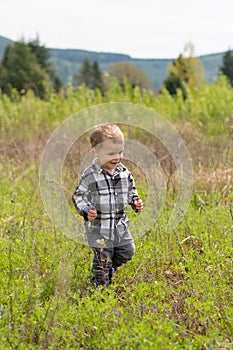 Lifestyle Portrait Young Boy Outdoors