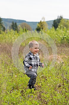 Lifestyle Portrait Young Boy Outdoors