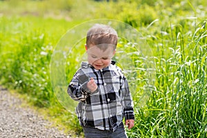 Lifestyle Portrait Young Boy Outdoors